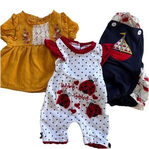 Baby Girl Clothes 3 M Lot Summer Fall Bundle‎ Love Being Me Little Lass Baby